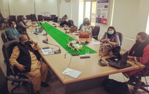 Dr. Muhammad Akram Shah, NPM EPI chairing the Consultative Meeting on IPC Module of EPI Manual 3.4.2021