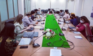 Dr Muhammad Akram Shah NPM EPI chairing the HSSII Grant Monthly Review Meeting 22.4.2021  
