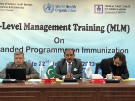 FEDERAL DIRECTORATE OF IMMUNIZATION IN COLLABORATION WITH WORLD HEALTH ORGANIZATION- PAKISTAN ORGANIZED A "MID-LEVEL MANAGEMENT" MLM COURSE ON THE EXPANDED PROGRAMME ON IMMUNIZATION - PAKISTAN IN ISLAMABAD 22.12.23