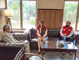 International Federation of Red Cross and Red Crescent Societies focal person for Global Immunization programme from Geneva called on Dr. Muhammad Ahmad Kazi, DG FDI 15.6.23