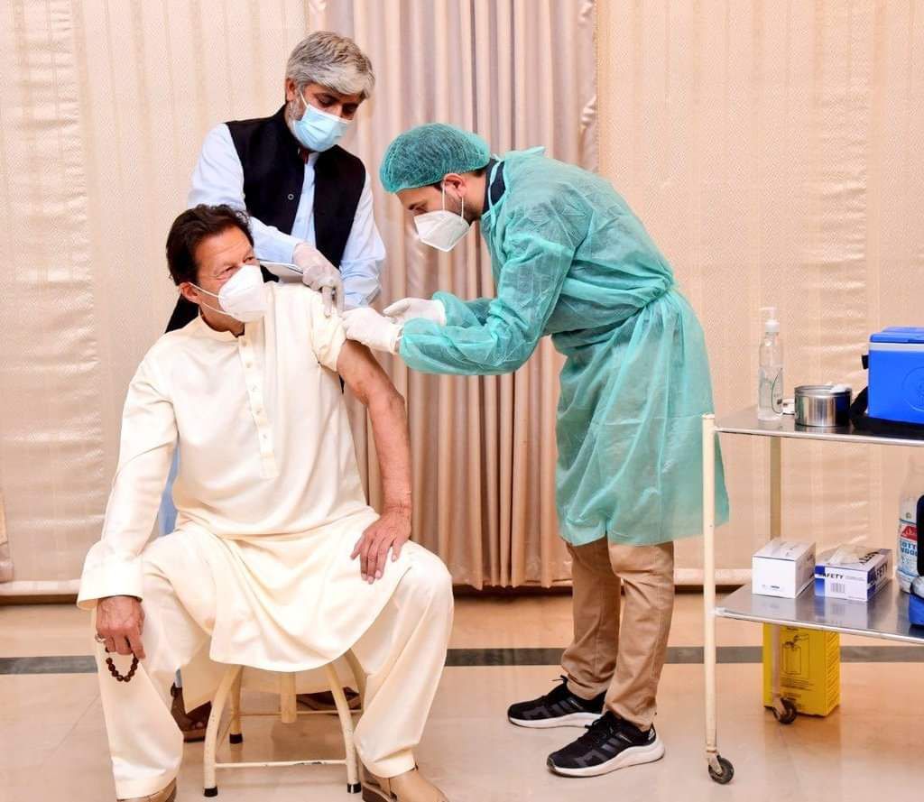 Honourable Prime Minister Imran Khan has received first dose of COVID19 vaccine today. Dr. Muhammad Akram Shah, NPM EPI present at the occasion to ensure safe and sound Vaccination.